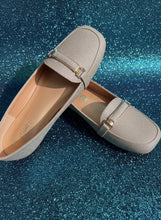 Load image into Gallery viewer, Loafer shoe with a gold buckle on a neutral background