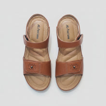 Load image into Gallery viewer, Pair of brown sandals with 'Fastlane' branding on a gray surface