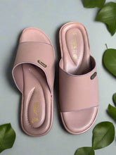 Load image into Gallery viewer, Pair of pink slides on a gray surface
