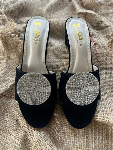Black Suede Block Heels