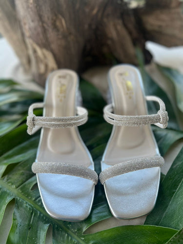 women silver sandal heels
