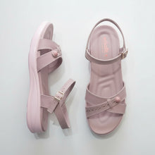 Load image into Gallery viewer, Pair of light pink sandals on a gray surface
